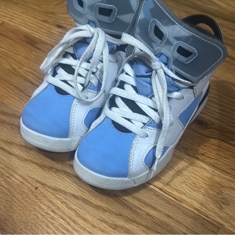 Kids Blue and Gray High-Top Sneakers